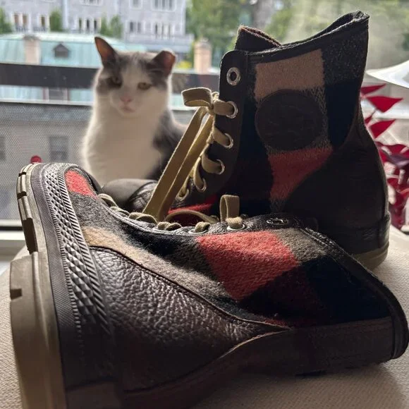 Converse x Woolrich Lumberjack Plaid Boots - MEN 6.5 - Picture 2 of 11